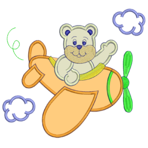 Masculino Urso no Avião Aplique